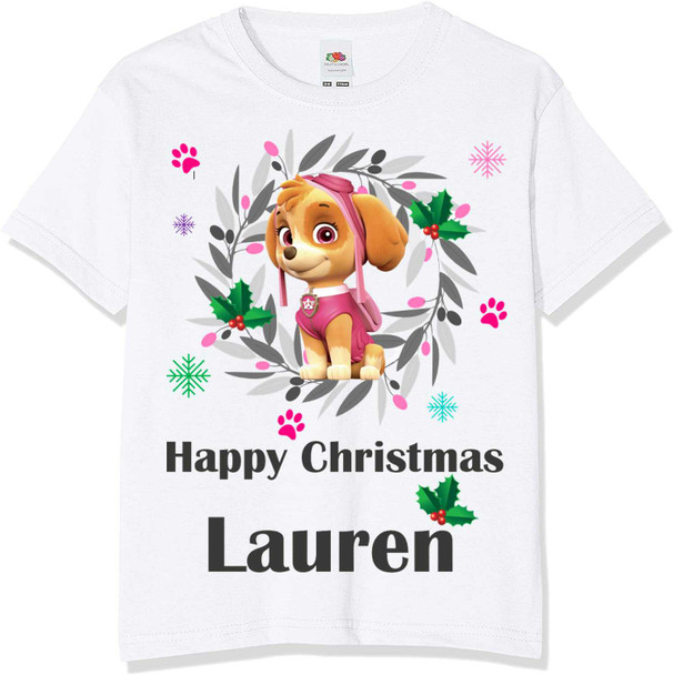 Personalised Kids Skye Christmas T-Shirt
