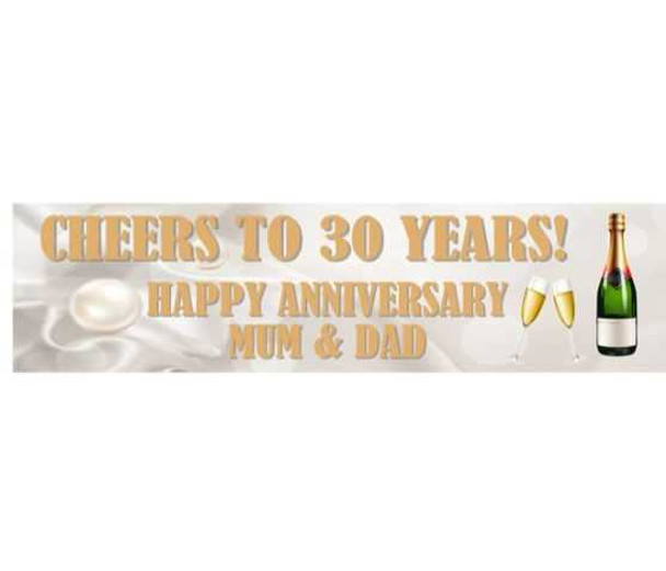 Personalised Cheers To 30 Years Banner