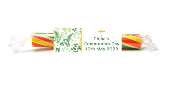 Personalised Green Leaf Communion Candy Rocks (6 Pack)