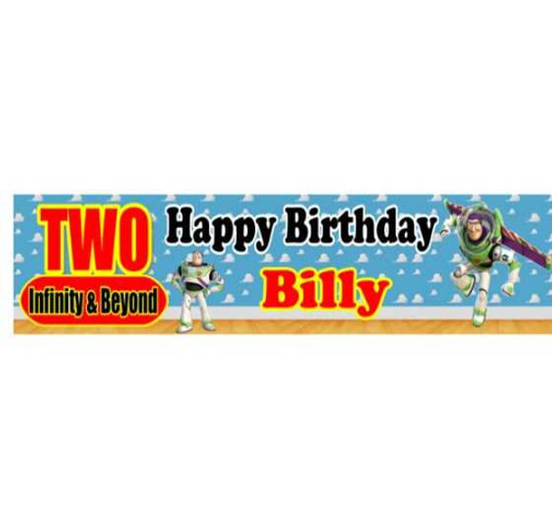 Personalised Two Infinity & Beyond Banner | Personalised Kids Birthday Banner | Toy Story Banner