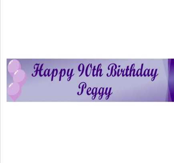 Purple Personalised Birthday Banner