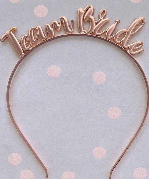 Team Bride Rose Gold Headband
