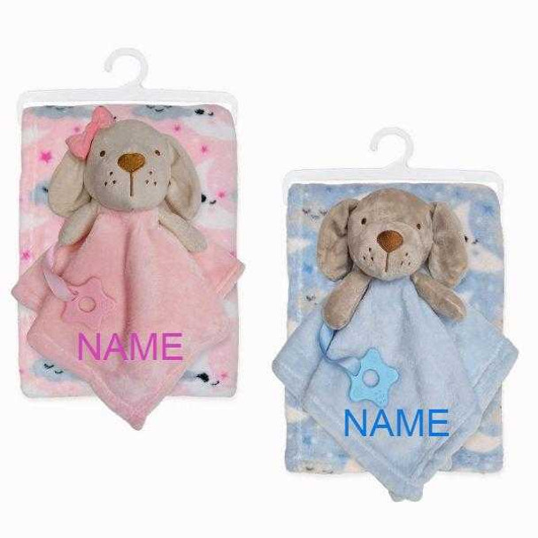 Personalised Embroidery Puppy Blanket & Comforter Set