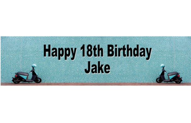 Personalised Scooter Birthday Banner