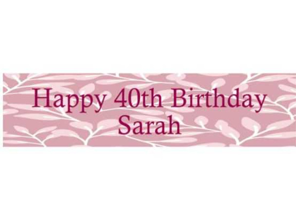 Personalised Pink Floral Birthday Banner