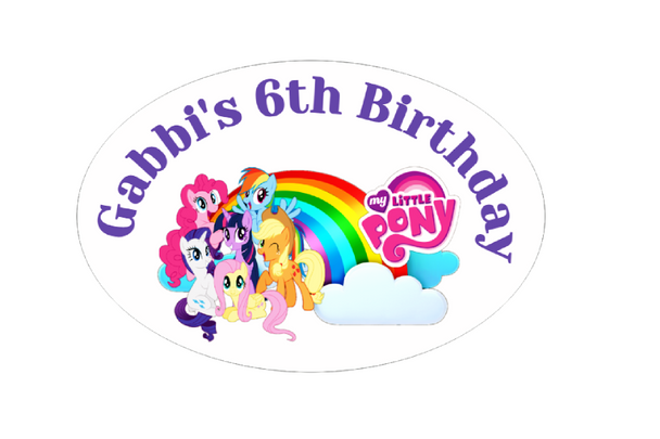 Personalised Ponies Oval Label (8 Pack)