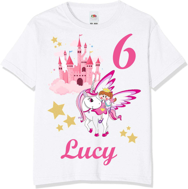 Personalised Princess & Unicorn T-Shirt