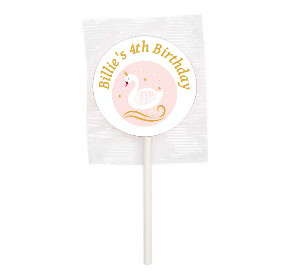 Personalised Lovely Swan Lollipops (15 Pack)