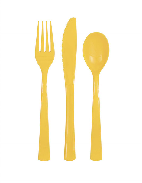Reusable Yellow Plastic Cutlery (18pcs)