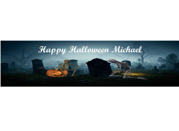Personalised Halloween Skeleton Banner