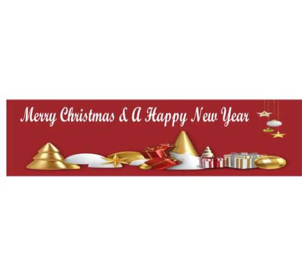 Personalised Gold & Red Christmas Presents Party Banner