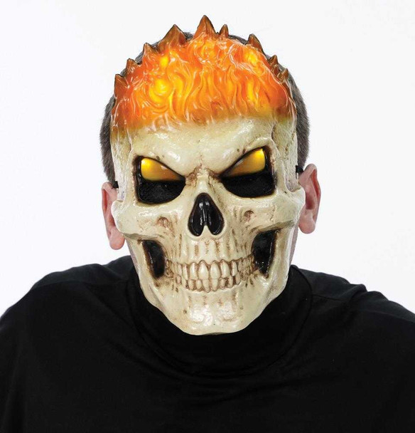 Flaming Inferno Skull Light Up Mask