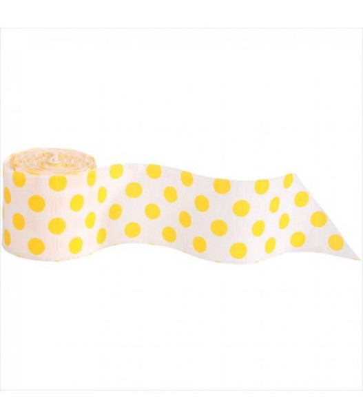 Yellow Polka Dot Party Streamers (9m)