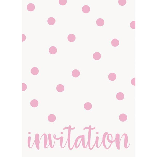 Pink Dots Invitations (8 Pack)