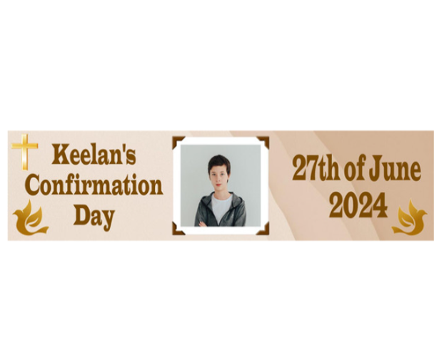 Personalised Confirmation Boy Banner with Photo