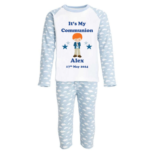 Personalised Boys Red Communion Pyjamas