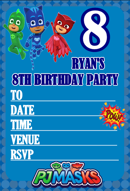 Personalised Mask Party Invites