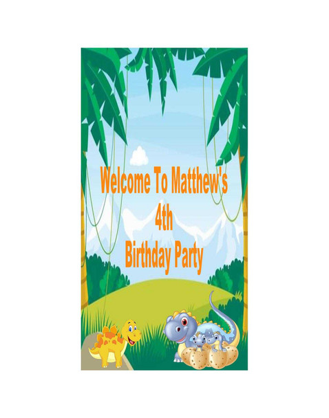 Personalised Vinyl Dinosaur Door Banner