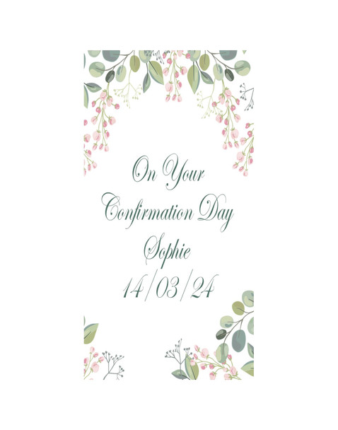 Personalised Vinyl Floral Confirmation Door Banner