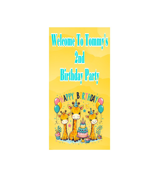 Personalised Giraffe Door Banner