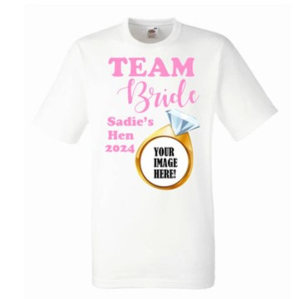 Personalised Team Bride Hen Night T-Shirt with Photo