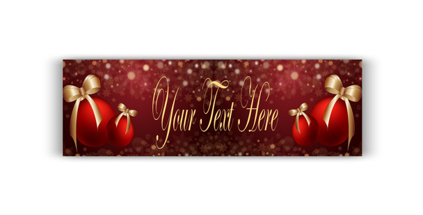 Personalised Red Bauble Christmas Banner | Christmas Party Banners