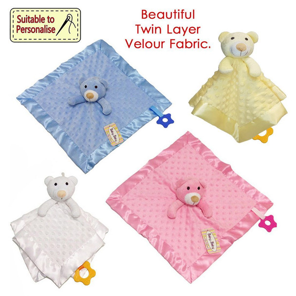 Personalised Embroidered Velour Dimple Comforter | Baby Gifts