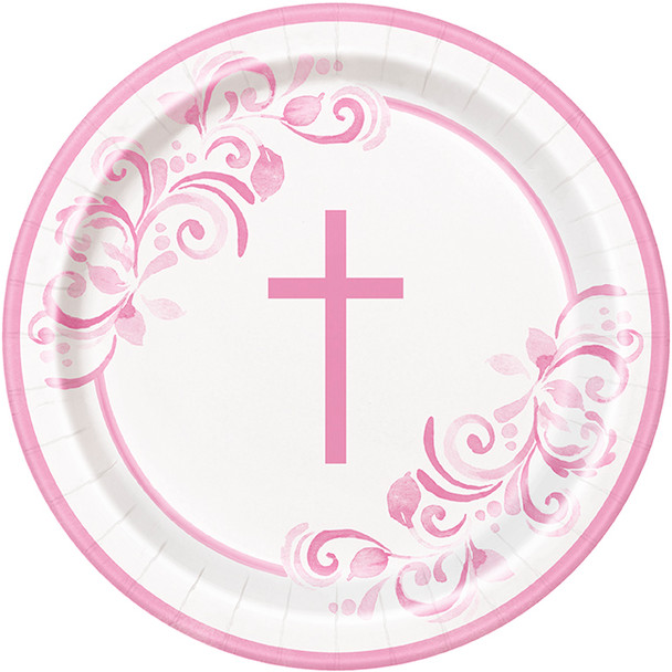 Elegant Pink Cross Plates