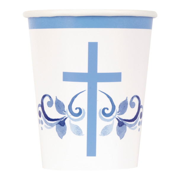 Elegant Blue Cross Cup