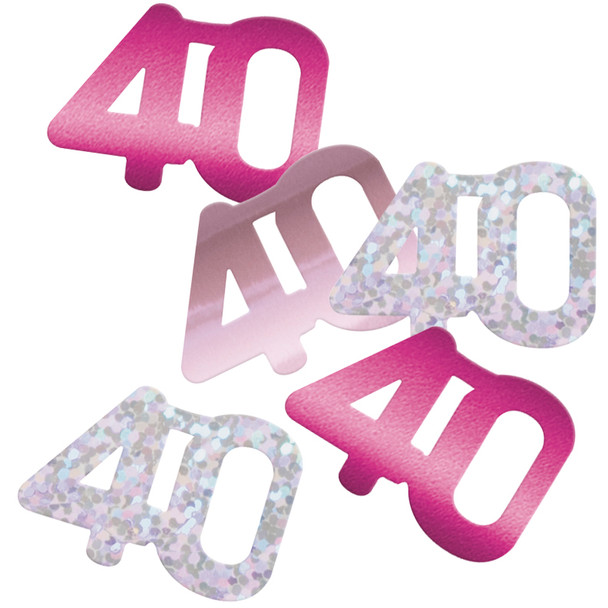 Pink 40th Confetti