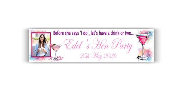 Personalised Let's Have A Drink Hen Party Banner