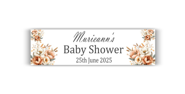 Personalised Floral Baby Shower Banner