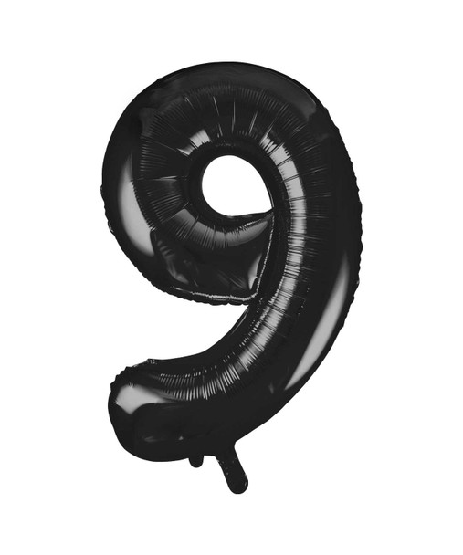 Black Number 9 Balloon