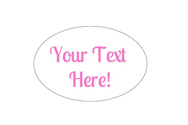 Personalised Pink Your Text Here Oval Labels