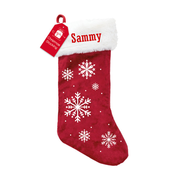 Personalised Embroidery Christmas Snowflake Stocking