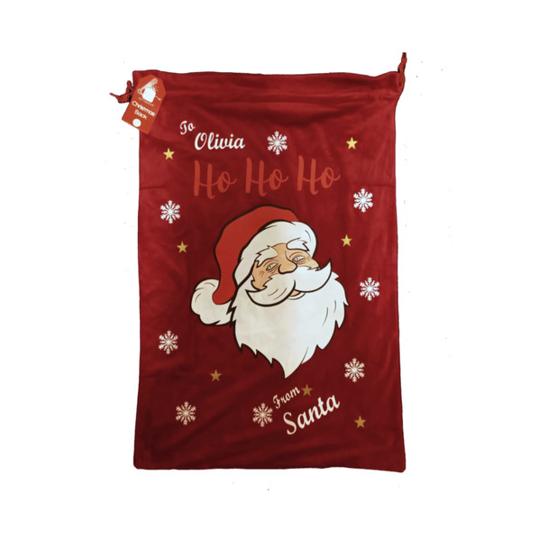 Personalised Red Velvet Santa Sack