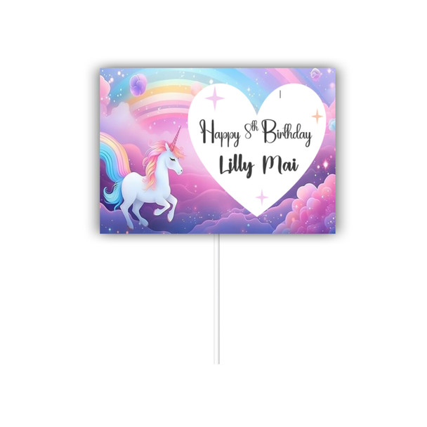 Personalised Unicorn Cake Topper