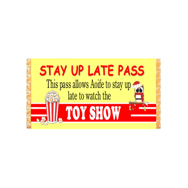 Personalised Toy Show Chocolate Bar