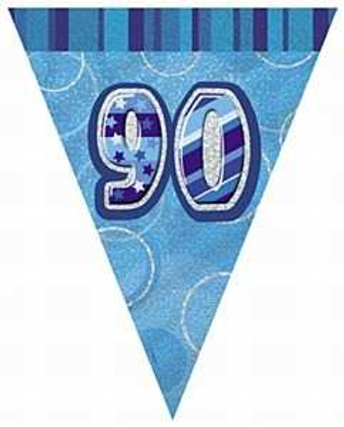 Blue 90th Birthday Bunting