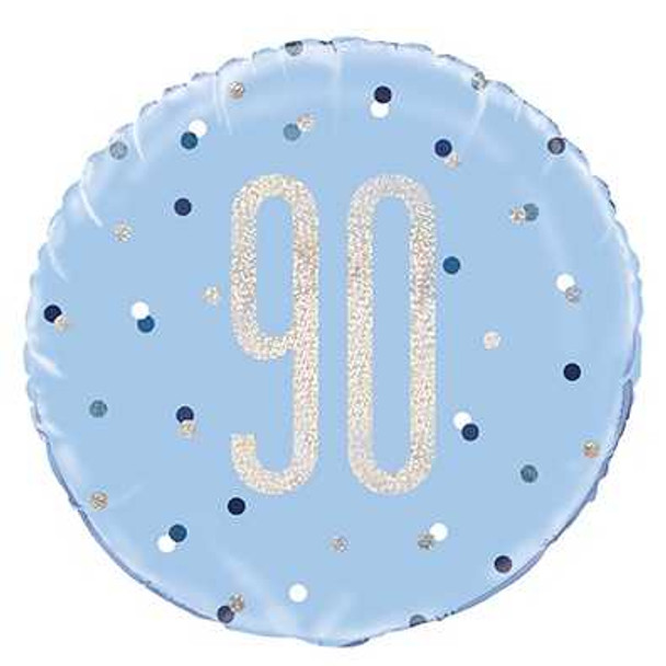 Blue Dot Glitz 90th Balloon