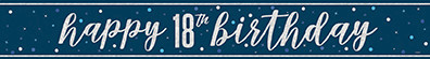 Blue Dots Glitz 18th Banner