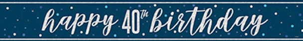 Blue Dots Glitz 40th Banner