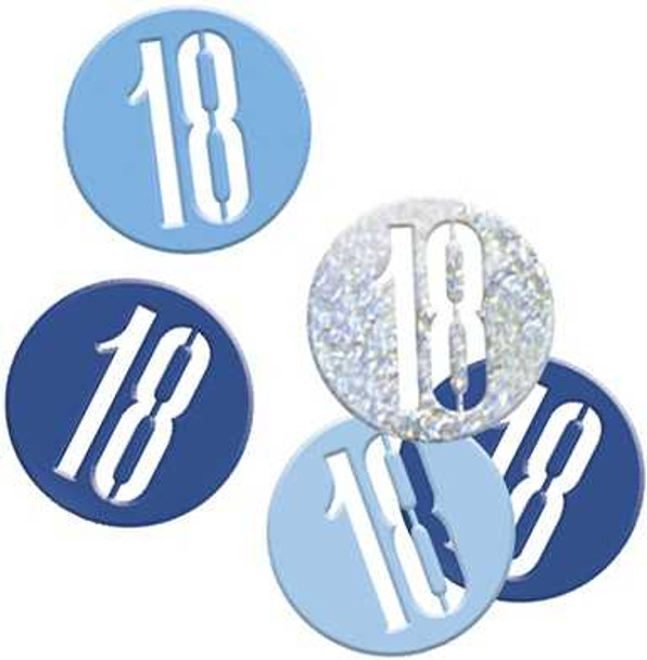 Blue Glitz 18th Confetti