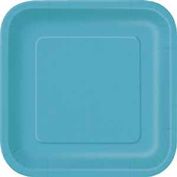 Caribbean Teal Paper Plates (14 Pack)