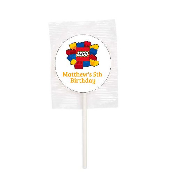 Personalised Building Blocks Lollipops (15 Pack)