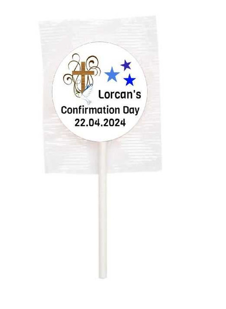 Personalised Boy Cross Lollipops (15 Pack)