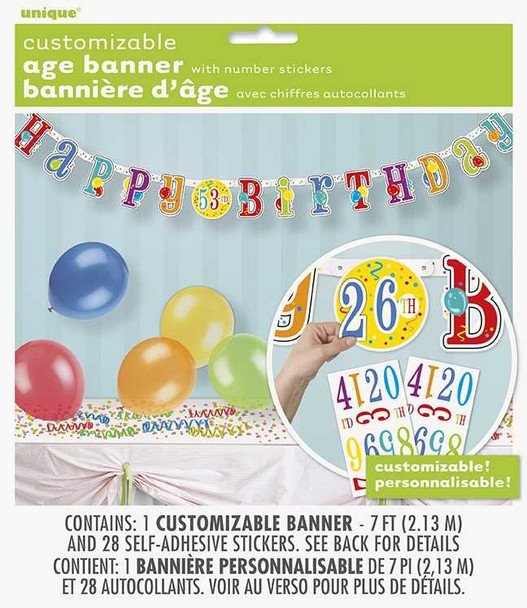 Customisable Age Banner - 2 meters long