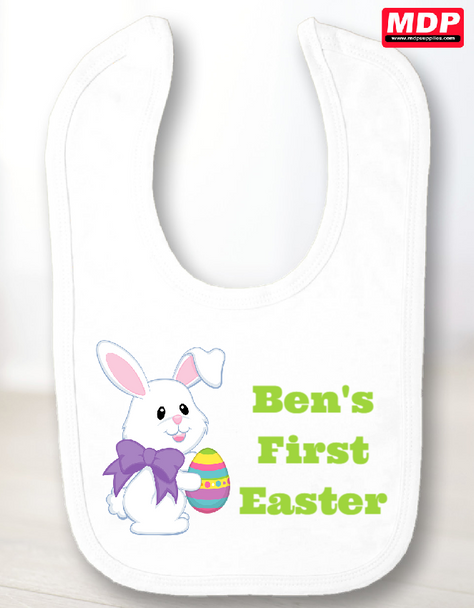 Personalised First Easter Baby Boy Bib