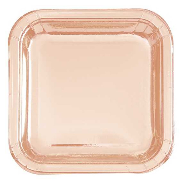 Rose Gold Square Plate (8 Pack)