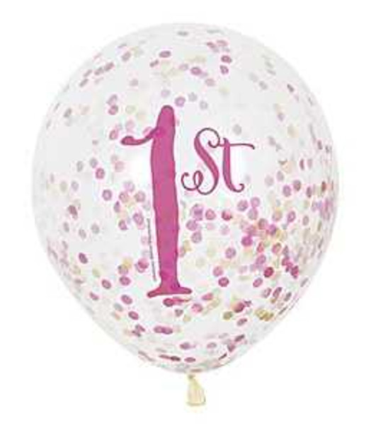 1st Birthday Confetti Balloons